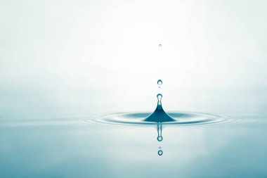 Su damlacıkları yüzey su arka planında