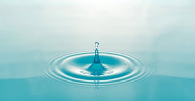 Su damlacıkları yüzey su arka planında