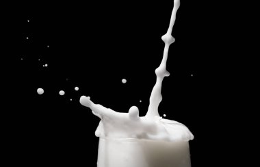Koyu arkaplanda beyaz süt sıçraması