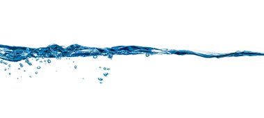 Beyaz arkaplanda su sıçraması ve kabarcıklar izole