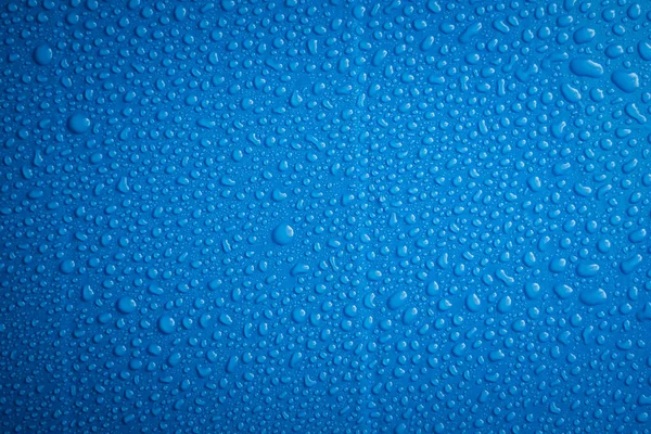 Gotas Agua Fondo Azul — Foto de Stock
