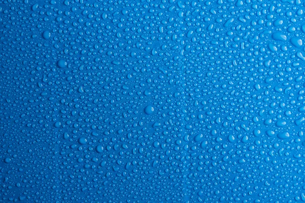 Gotas Agua Fondo Azul — Foto de Stock