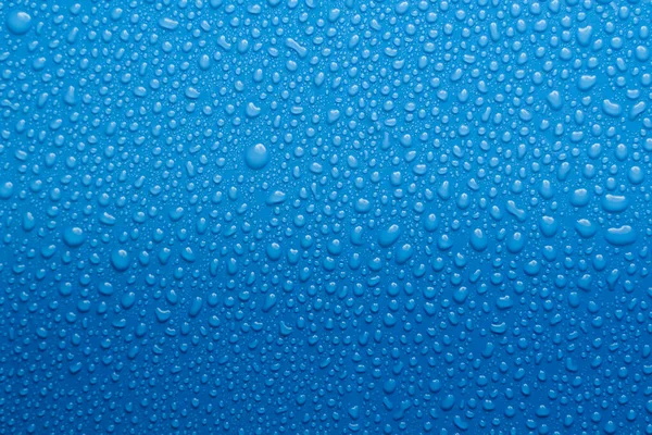 Gocce Acqua Sfondo Blu — Foto Stock