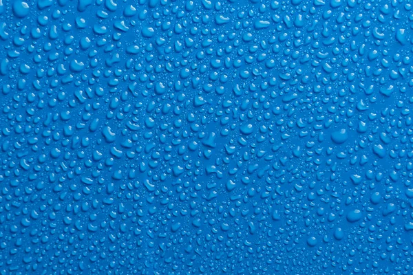 Gocce Acqua Sfondo Blu — Foto Stock