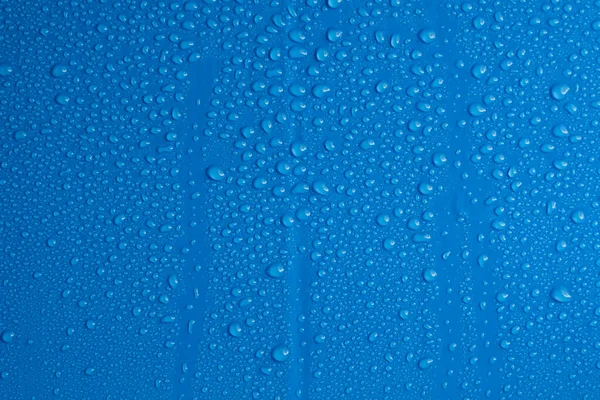 Texture Acqua Gocce Sfondo Blu — Foto Stock