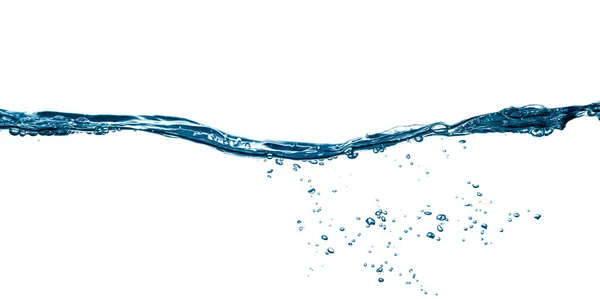 Wasserspritzer Und Blasen Isoliert Auf Weißem Hintergrund — Stockfoto