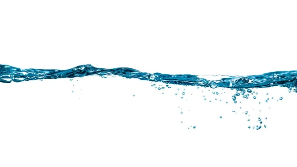 Czysta Niebieska Fala Wody Odizolowana Białym Tle — Zdjęcie stockowe