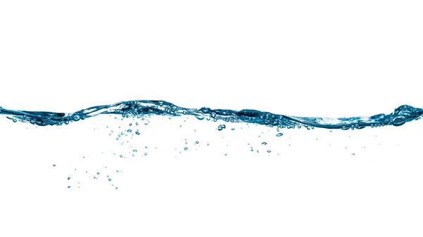 Tiszta Kék Víz Hullám Elszigetelt Fehér Háttér — Stock Fotó