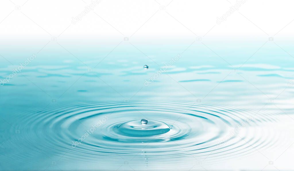 water drop splash isolated on white background.