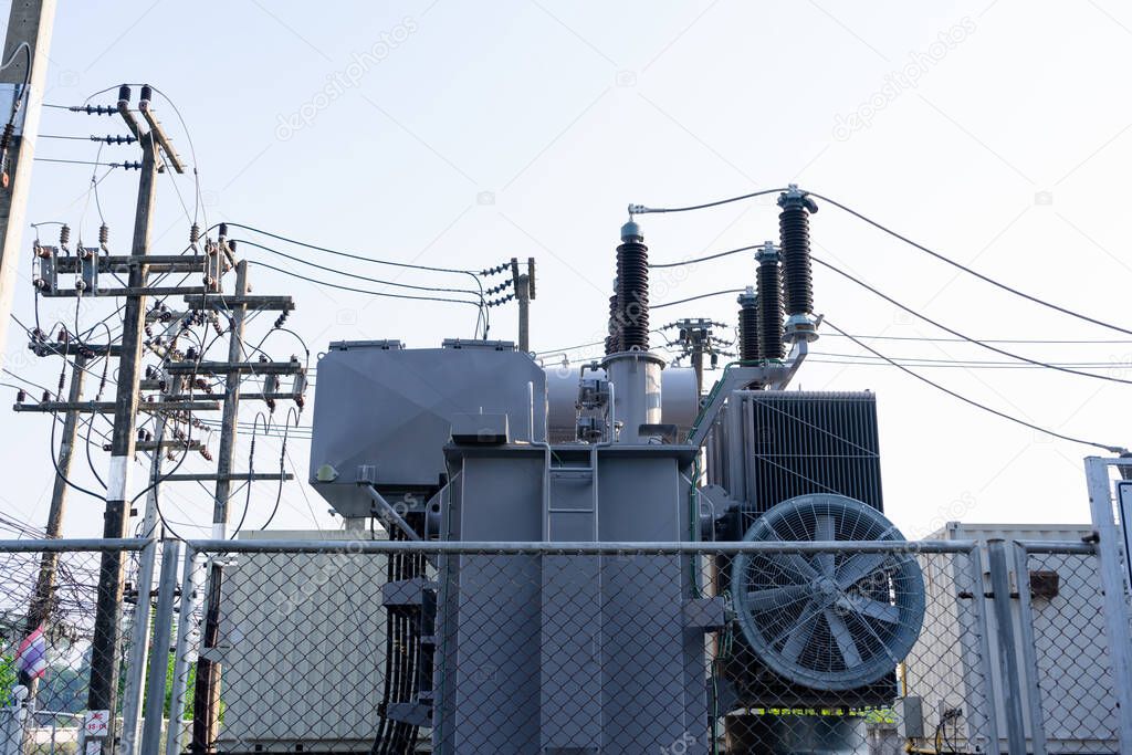 High voltage transformer with power supply station