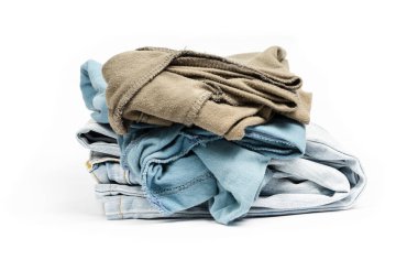 yığın kumaşı izole edilmiş beyaz arkaplan