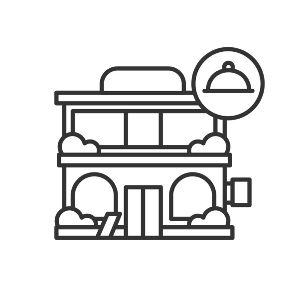 Icono de restaurante moderno. Café o edificio de tiendas. Ilustración simple vector . — Vector de stock