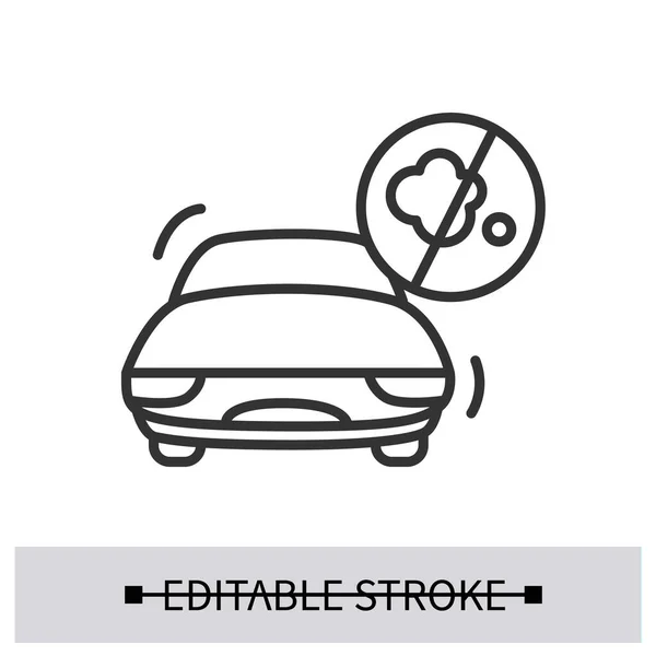 Geen emissiepictogram. Elektrische auto zonder vervuilingsbord. Eenvoudige vectorillustratie — Stockvector