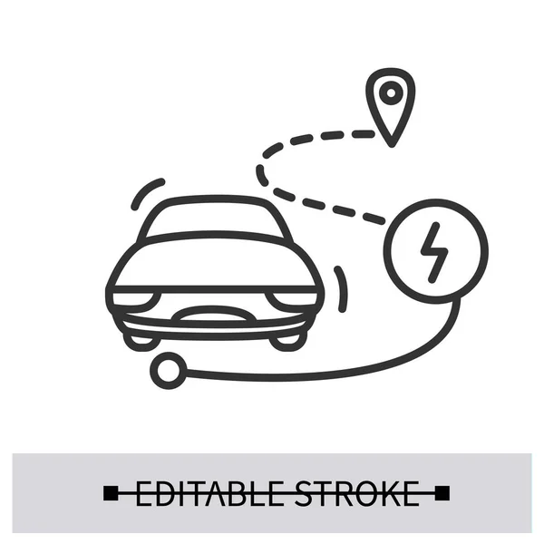 Electric car range icon. Ev range anxiety simple vector illustration. — Stock Vector