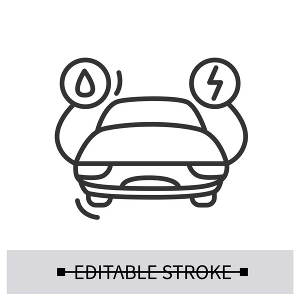 ハイブリッド車のアイコン。ガスと電気駆動車の簡単なベクトル図 — ストックベクタ