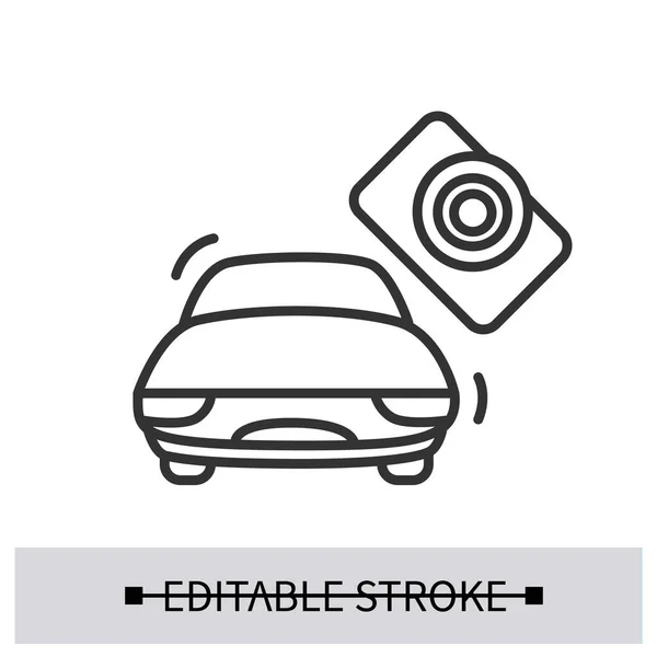 Elektrische auto pictogram met moderne touchscreen display interface. Eenvoudige vectorilustratie — Stockvector