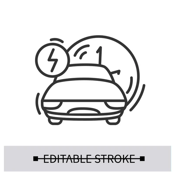 Een icoon voor elektrische auto. Afstand tot batterijaandrijving eenvoudige vectorillustratie. — Stockvector