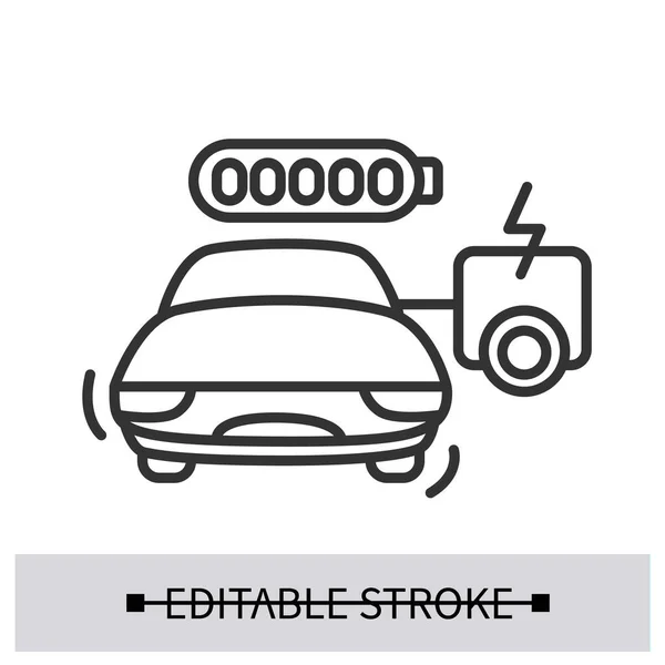 Een icoon voor elektrische auto. Voertuig met range estender met batterij eenvoudige vector illustratie — Stockvector