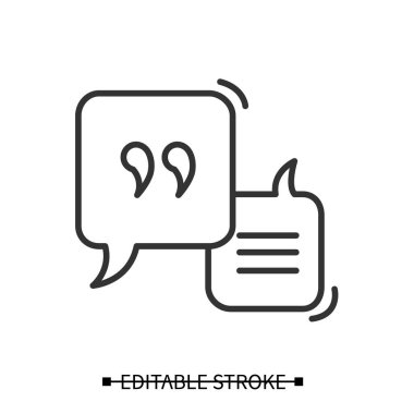 Diyalog kare simgesi. Dikdörtgen şekli basit vektör konuşma piktogramları