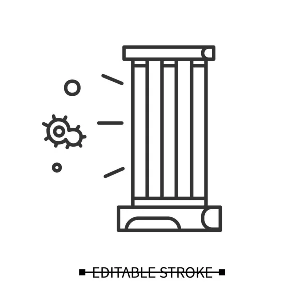 Icona lampada UV. Illustrazione vettoriale antibatterica della sterilizzatrice leggera UVC — Vettoriale Stock