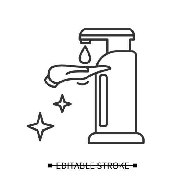 Icône du distributeur de désinfectant. Illustration vectorielle du distributeur de savon liquide ou de solution antibactérienne — Image vectorielle