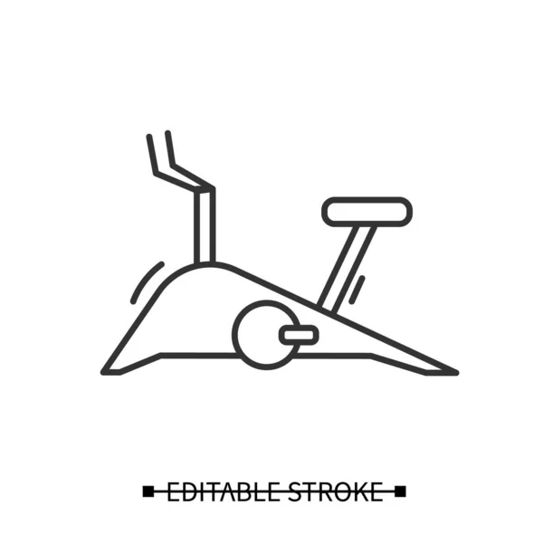 Ikona roweru stacjonarnego. Strona główna siłownia jazda na rowerze lub spinning maszyny proste wektor ilustracja — Wektor stockowy