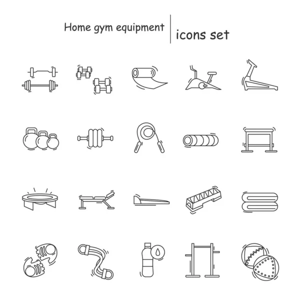 Conjunto de accesorios de fitness de equipamiento deportivo para gimnasio  iconos deportivos