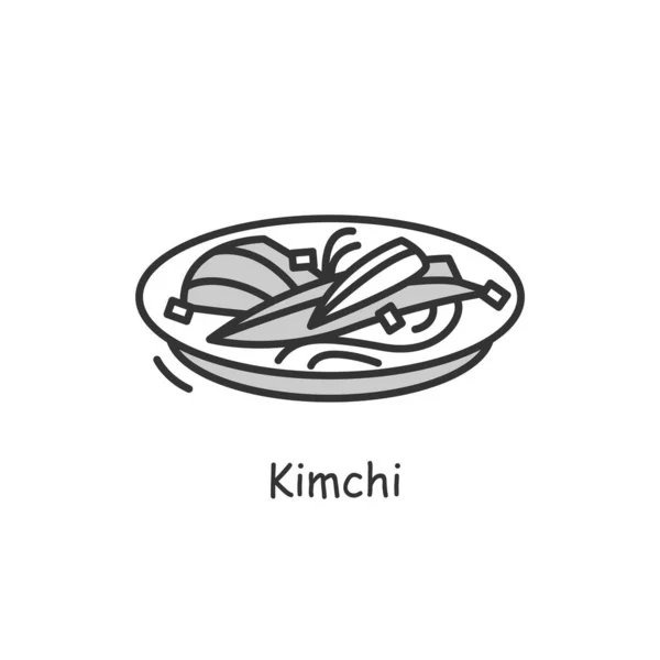 Kimchi icon.Koreanische Küche und Ernährungskonzept. Abbildung des Dünnlinienvektors — Stockvektor