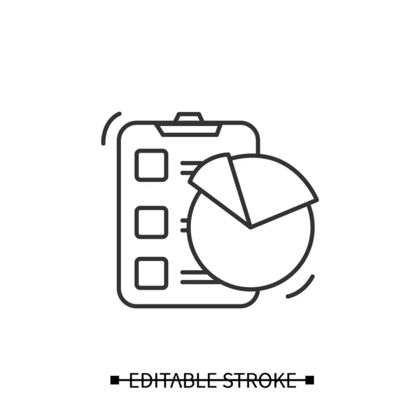 Ikonen för SEO-revision. Checklista linje piktogram med diagram — Stock vektor
