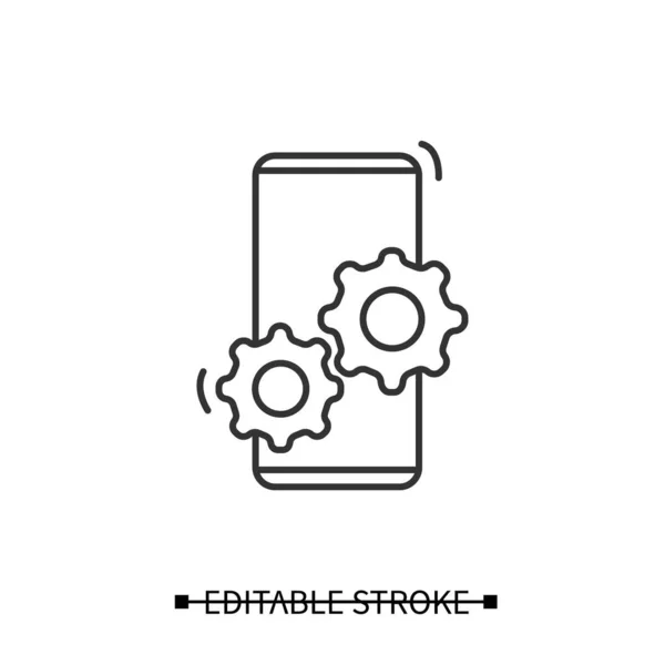 Mobiltelefon seo ikon. Begreppet webbplatsinnehåll optimering för bärbara enheter — Stock vektor