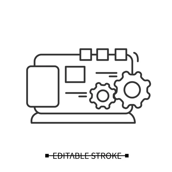 Icona di ottimizzazione del sito web. Illustrazione vettoriale lineare a tratto modificabile per backend, seo — Vettoriale Stock