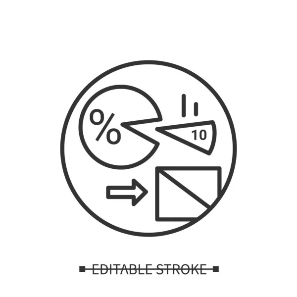 Ícone de investimento pessoal. 10 por cento de poupança de renda ilustração vetor simples —  Vetores de Stock