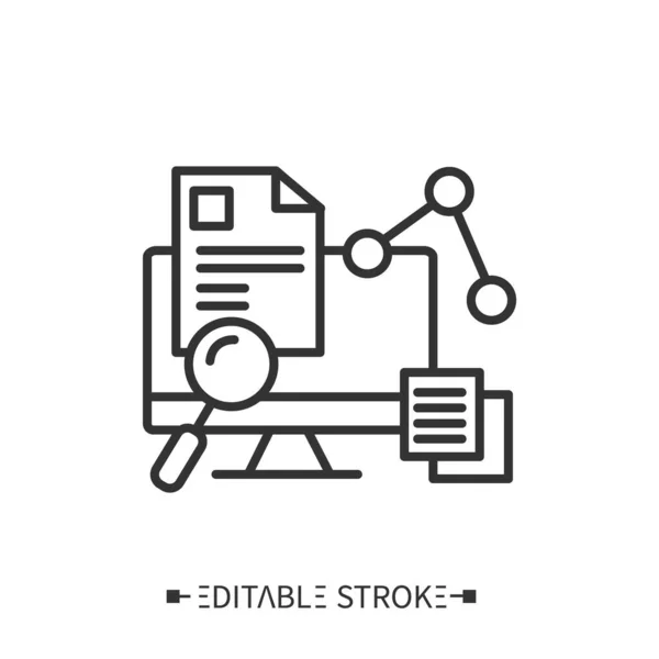 Medical information systems line icon. Electronic health record. Editable vector illustration — Stock Vector