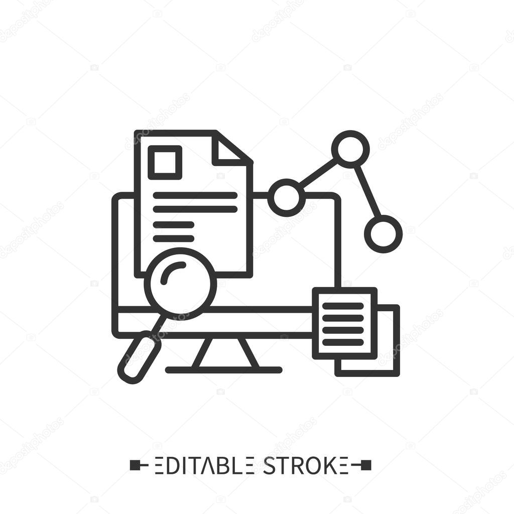 Medical information systems line icon. Electronic health record. Digital health documentation. Health information database.Healthcare and health information management concept. Editable stroke