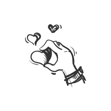 Nezaket çizgisi simgesi. İnsanları önemsemek. İzole vektör illüstrasyonu.