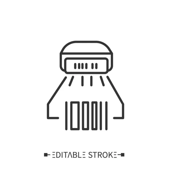 Barcode-Scanner Zeilensymbol. Markt Barcode-Leser. Editierbare Vektorabbildung — Stockvektor