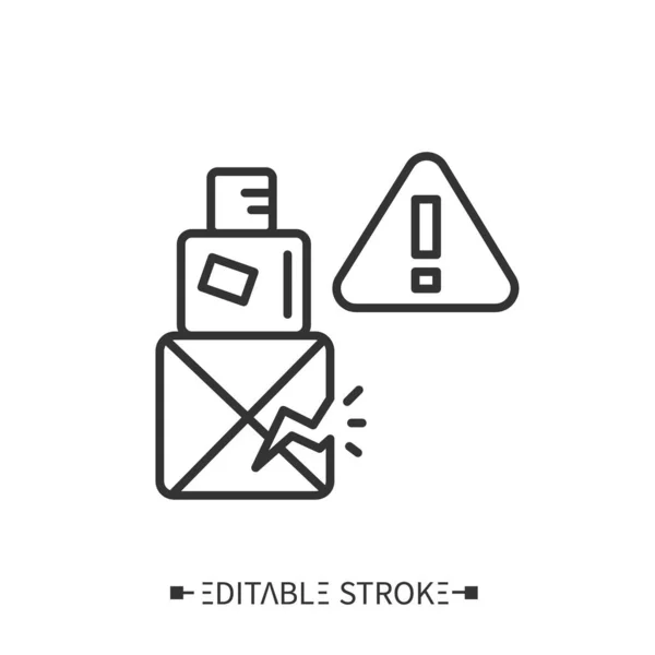 Icône de ligne de colis endommagé. Paquet fragile. Illustration vectorielle modifiable — Image vectorielle