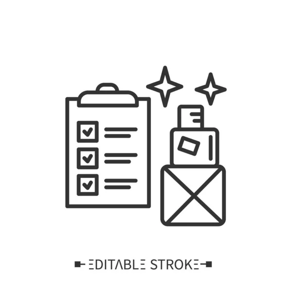 Icono de línea de pedido. Formación de pedidos, registro. Ilustración vectorial editable — Vector de stock