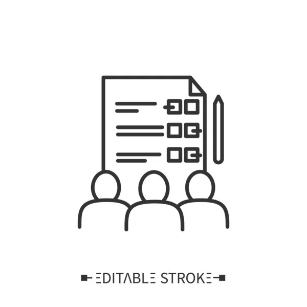 Workshop evaluation form line icon. Editable — Stock Vector