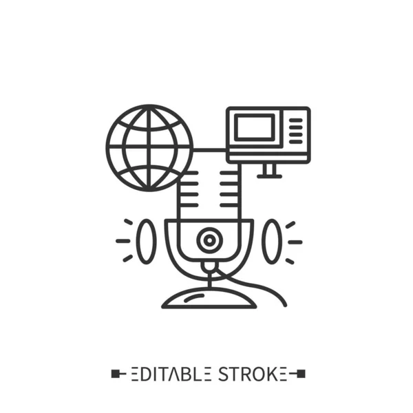 Equipo de grabación icono de línea — Vector de stock