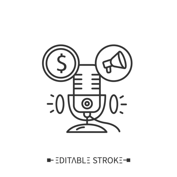 Icono de línea de asunto Podcast. Crear podcast — Vector de stock