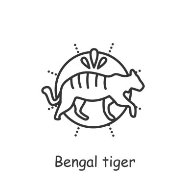 Bengal kaplanı çizgisi ikonu. Düzenlenebilir resimleme