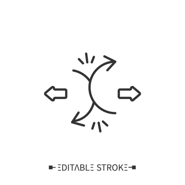 Negativ synergi ikon. Minskad effektivitet — Stock vektor