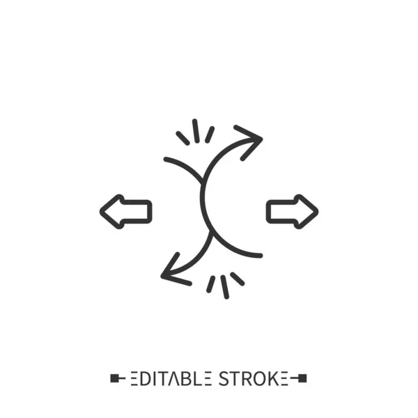 Icône synergie négative. Réduction de l'efficacité — Image vectorielle