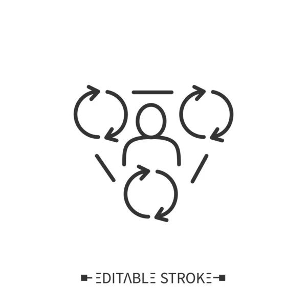 Synergistisches Netzwerk-Symbol. Wirtschaftliche Koordinierung — Stockvektor