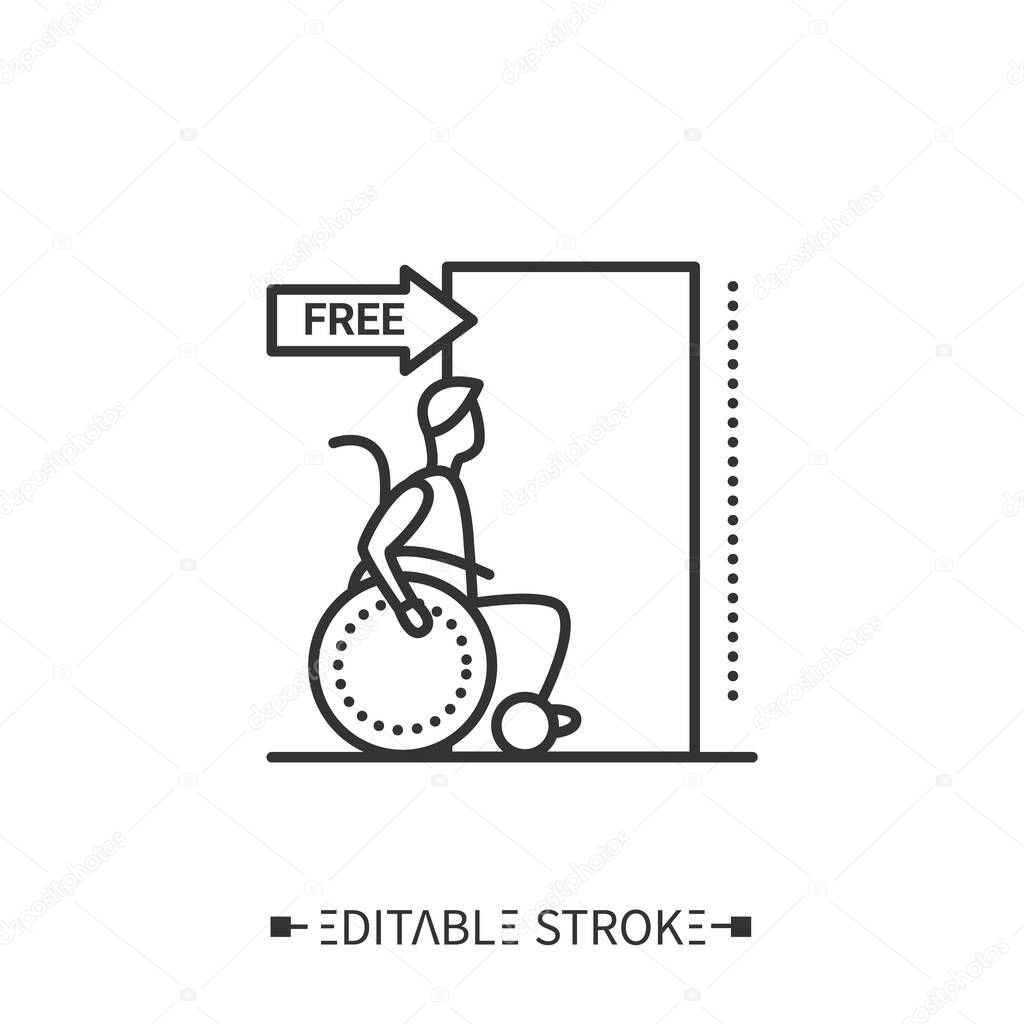 Step free access line icon. Editable illustration