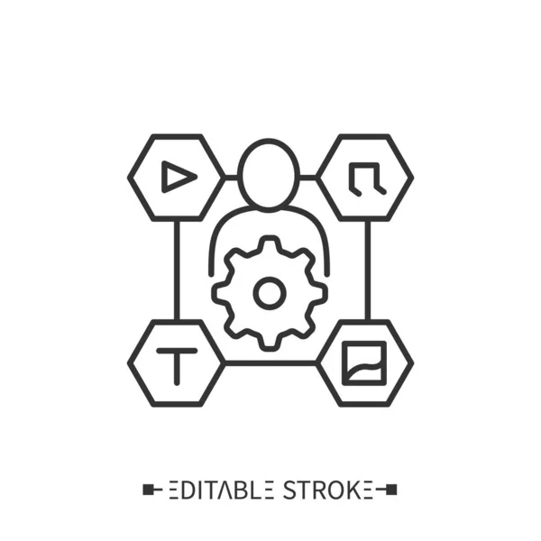 Icono del gestor de contenidos. Concepto PR digital — Vector de stock