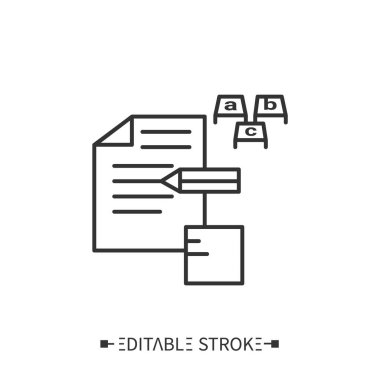 Satır simgesi yazılıyor. Düzenlenebilir vektör illüstrasyonu