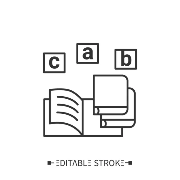 Livre étudiant ligne icône. Illustration modifiable — Image vectorielle