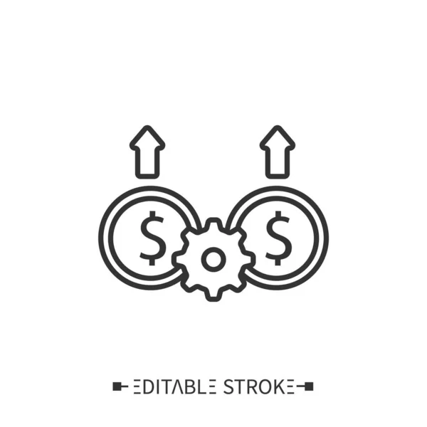Icono de sinergia de ingresos. Ventas de generación — Vector de stock